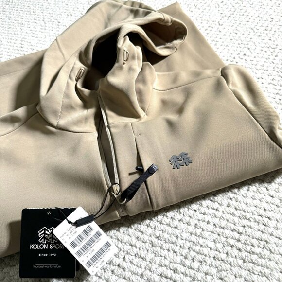 Kolon Sport Men's Hooded Khaki Jacket - Picture 5 of 9